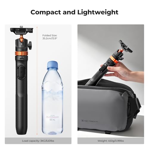 image for K&F CONCEPT K&F CONCEPT 62'' Phone Selfie Stick Tripod, 2-in-1 Ext