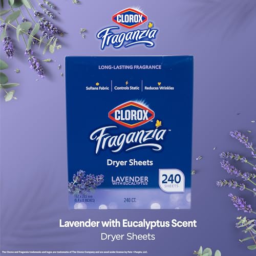 Clorox Fraganzia Fabric Softener Dryer Sheets Wrinkle Reducing Anti Static Softens Fabrics - image 3