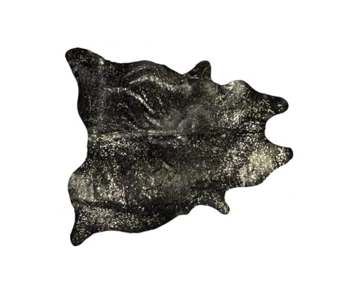 6 x 7 ft. Scotland Cowhide Rug - Chocolate & Gold