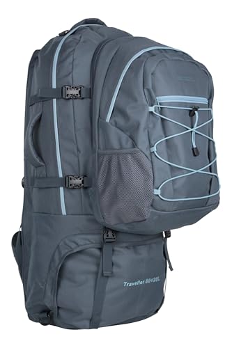 Mountain Warehouse Reiserucksack, 80 l, weicher Reiserucksack, atmungsaktiver Tagesrucksack, ideal für alle Jahreszeiten, Camping, Wandern, Outdoor und Trekking, dunkelblau, One Size, Tagesrucksa