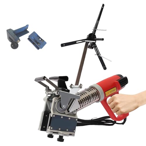 Máquina de bandas de bordes portátil, 2000 W con temperatura ajustable de 50 a 610 °C y 3 velocidades, para carpintería en bordes curvos y rectos en casa o obras de construcción