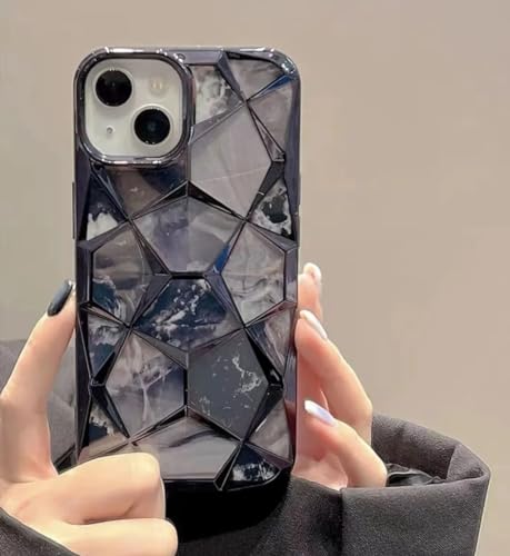 Image of COVERLY for iPhone 15 Pro Max 3D Diamond Glitter Sparkle Case,Full Protective Luxury Splash Bling Back Case Pastel Colorful Style Fashion Aesthetic Cover for Apple iPhone 15 Pro Max (Mist Black)