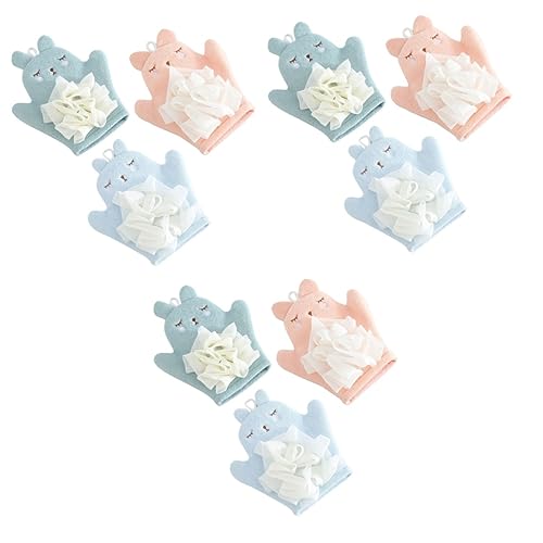 Gant de bain exfoliant microfibre cartoon pour nourrissons (lot de 9 pièces Healvian)