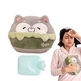 Wärmflaschen – Cartoon-Plüsch-Wasserflaschen-Heizkissen, 500 ml, tragbarer Handmuff, auslaufsicher, Hot Wateř Pack, niedlicher Stofftier-Heizkörper für Hände, Füße, Frauen, Männer und Kinder