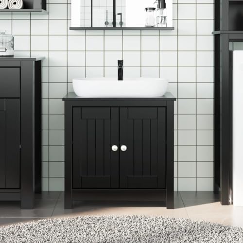 KTHLBRH Mueble Lavabo Baño Madera Pino Maciza 2 Estantes Amplio Almacenamiento Ahorro Espacio Fácil Limpiar Resistente Agua Diseño UV