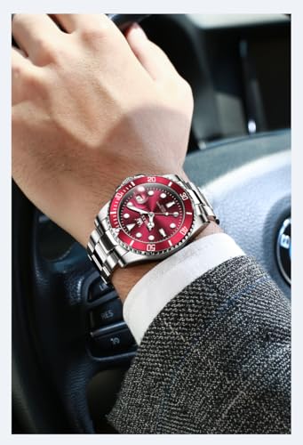 Image of OLEVS Watches for Men,Classic Luxury Big Face Men Watches, Silver Dress Stainless Steel Men Wrist Watch with Luminous Analog Relojes para Hombres