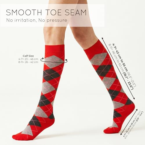Image of Mysocks Unisex Knee High Long Socks Argyle
