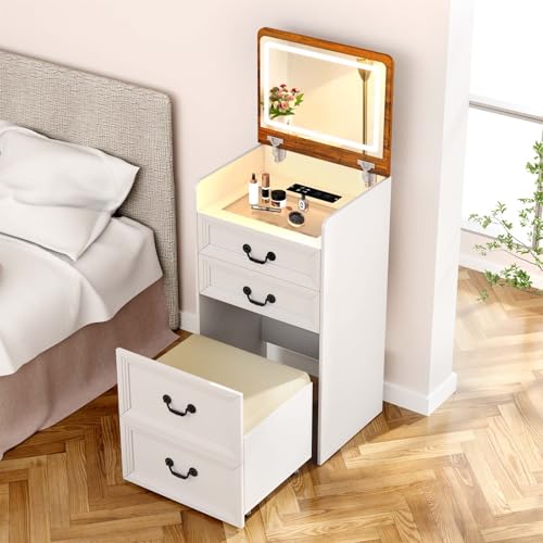 Trygoal 3 in 1 Compact Vanity, Small Dresser Desk with
