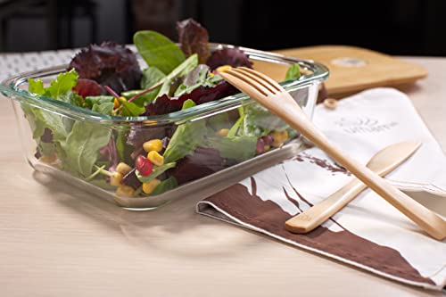 Umami Glass & Bamboo Meal Prep Container, Food Storage Container, Leakproof And Plastic Free, Stylish Microwave/Dishwasher Safe Small Bento Lunch Box For Men/Women (Glass Trio, Clear) #TOP1