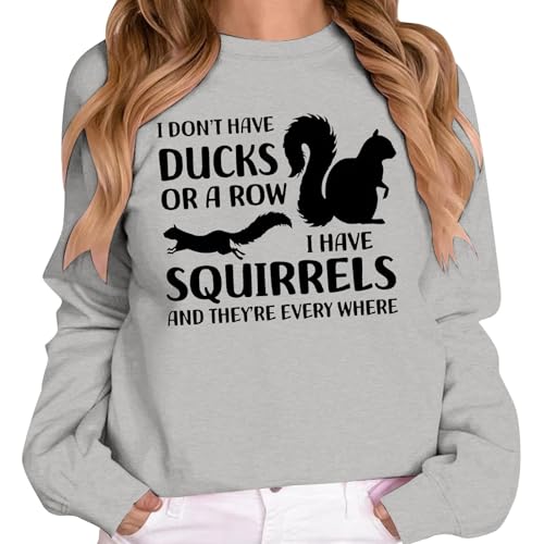 Image of Women's Cozy Fleece-Lined Christmas Printed Sweatshirt, Long Sleeve Crewneck Pullover for Holiday Parties and Casual Wear, Soft Stretchy Fabric (Grey, L)