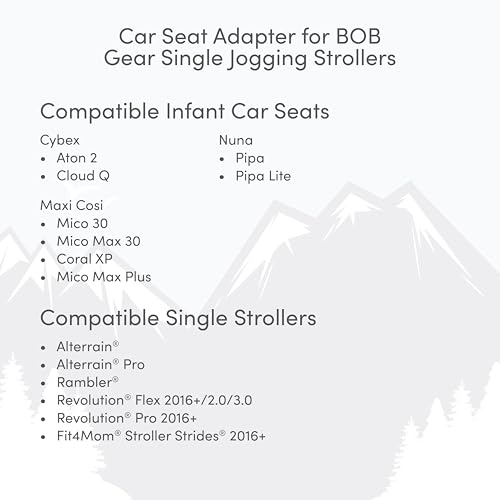 Image of BOB Gear Single Jogging Stroller Adapter for Nuna, Cybex and Maxi COSI Infant Car Seats