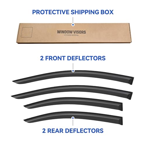 Image of Window Visors Rain Guards for 2012-2020 Chevy Sonic Sedan, Out-Channel Window Vent Wind Deflectors Visors Shades for 12-20 Chevy Sonic (Not for Hatchback)
