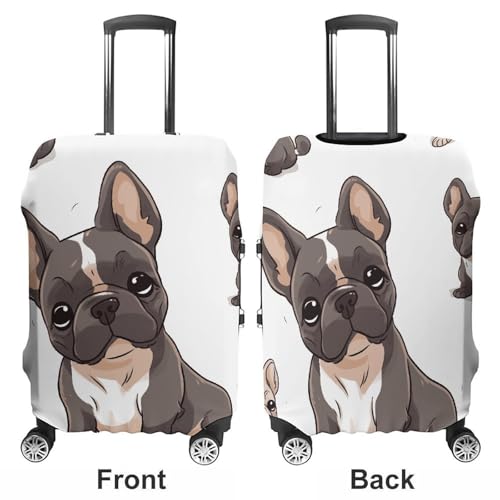 French Bulldog Luggage Cover Tsa Approved Suitcase Covers for Luggage Elastic Washable Suit Case Covers Anti-Scratch Travel Luggages Sleeve Suitcase Protector Fits 19-30 Inch Case(L)3
