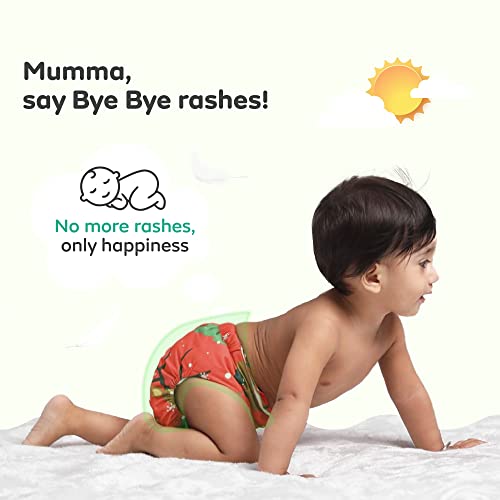Image of Mylo Leak Proof Baby Cloth Diaper Combo (2 Diaper & 2 Inserts) for 3 Months to 3 Years Babies | Oeko Tex Certified Washable & Reusable Baby Cloth Diaper | Free Size - Cherry Blossom and Celebration
