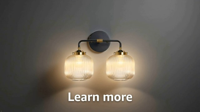 Image of Bathroom Lights fixtures Vanity Light for Bath Wall Sconce Industrial Modern Glass Vanity Lights 2 Lights Amber Light Fixture Farmhouse Wall Mount Lamp Mid Century Vintage Wall Lamp