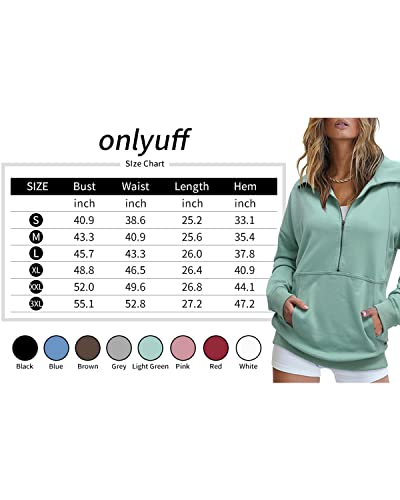 Onlypuff Half Zip Pullover Women Sweatshirt Cute Hoodies Trendy Fall Clothes 2022 College Clothes Lapel Brown L #TOP4