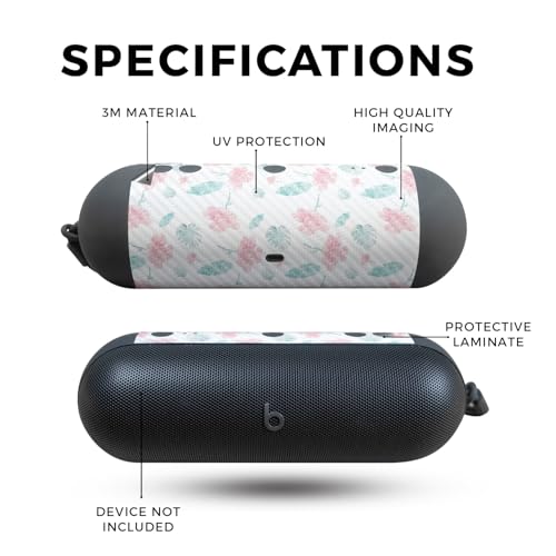Image of Carbon Fiber Speaker Skin Compatible with Beats Pill (2024) - Paper Flowers - Premium 3M Vinyl Protective Wrap Decal Cover - Easy to Apply | Crafted in The USA by MightySkins