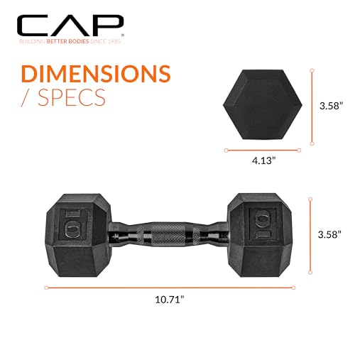 CAP 50 lbs Coated Dumbbell Set with Black handle, 10LBx2, 15lbx2 by CAP - Image 3
