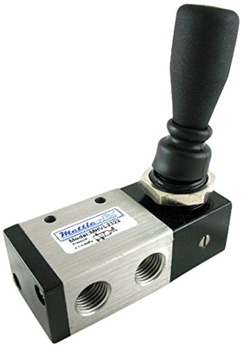 MettleAir MHVL2322 Air Valve, 3 Way, 2 Position, Hand Lever Switch, Detented, 1/4" NPT (Pack of 10)