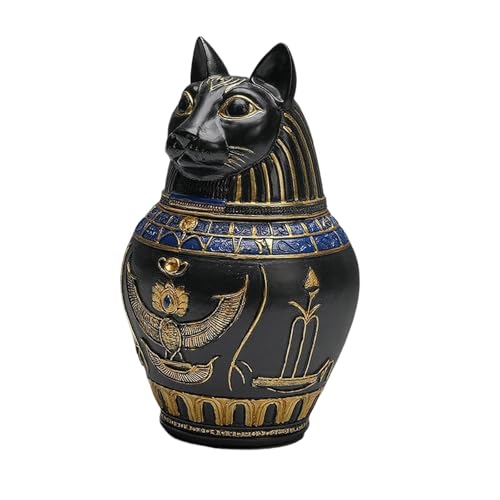 Dualoai para Mascotas, Tarro para Guardar Cenizas de Animales, Vaso Canopo, Estatua de Bastet del Antiguo Egipto, Conmemorativa para