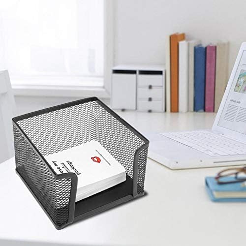 Metal Wire Mesh Memo Box Office Business Sticky Note Box Desk Shelf Card Holder Case Stand Organizer for Scissors Sticky Notes (1PC)
