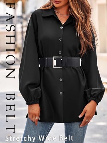 Elastic Wide Waist Belt Square Buckle Ladies Thick Stretch Belt for Dress Classic Fashion Waistband for Women Belt2