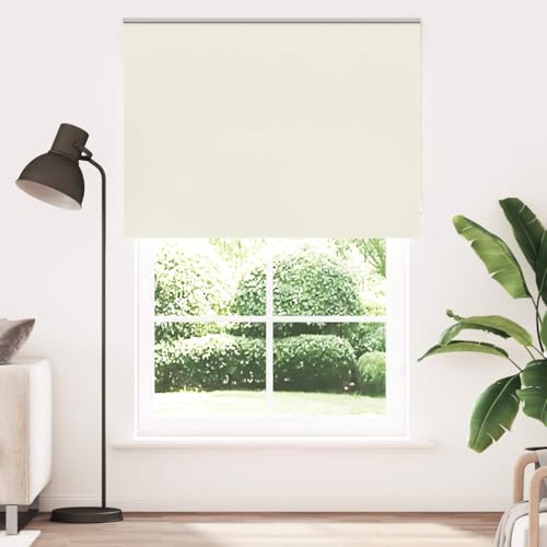 vidaXL Verdunkelungsrollo Cremeweiß 160x230cm Stoffbreite 156,6cm, Rollo, Klemmfix, Thermorollo, Verdunklungsrollo, Klemmrollo, Fensterrollo