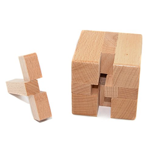 KINGOU Wooden Magic Cube Logic Puzzle Burr Puzzles Brain Teaser Intellectual Removing Assembling Toy