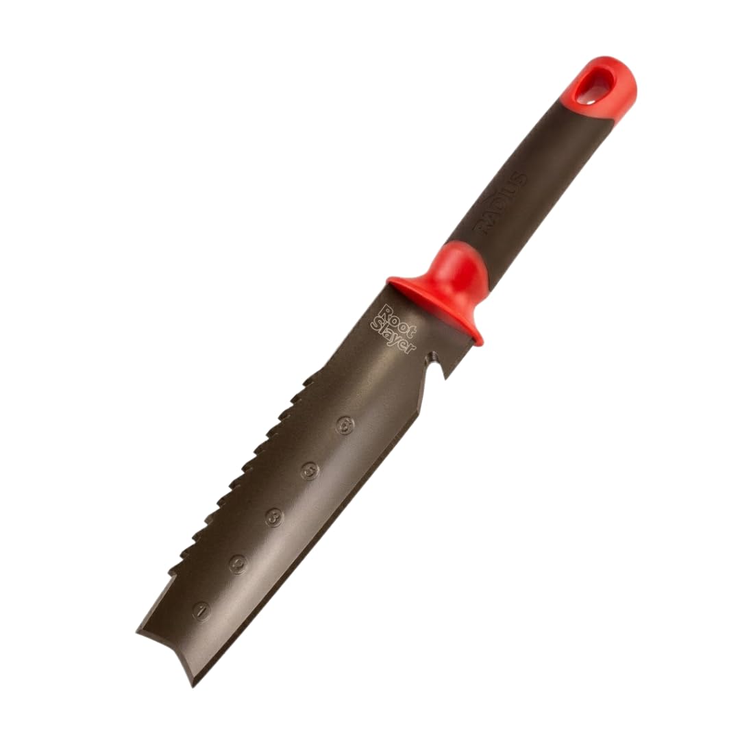 Venteo - Couteau de Sol Manuel Rootslayer | Lame Acier Carbone Dentée et Tranchant Lisse Affûtable | Desherbeur Manuel Précis pour Racines et Terre Compacte | Outils Jardinage Potager Massifs