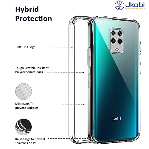 Image of Jkobi Back Cover Case for Redmi Note 9 Pro | 9 Pro Max | Note 10 Lite (Silicone Crystal Clear | Transparent)
