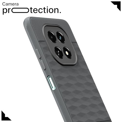 Image of Pikkme Back Cover for Realme C63 5G Camera Protection 3D Hexa Cube Design Silicone Protective Bumper Case (Grey)