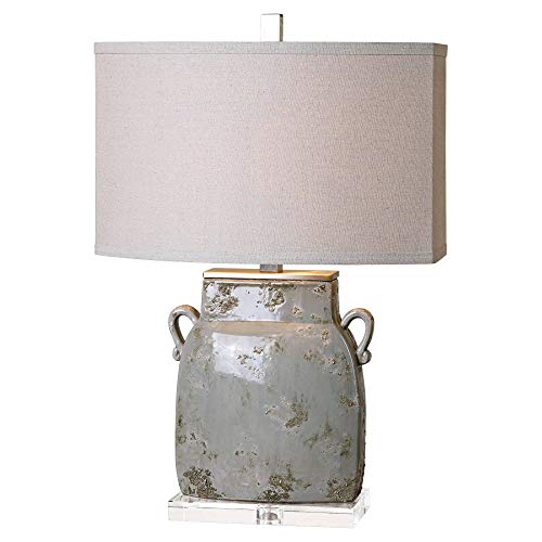 Uttermost Melizzano Ivory Gray Ceramic Jug Table Lamp #1