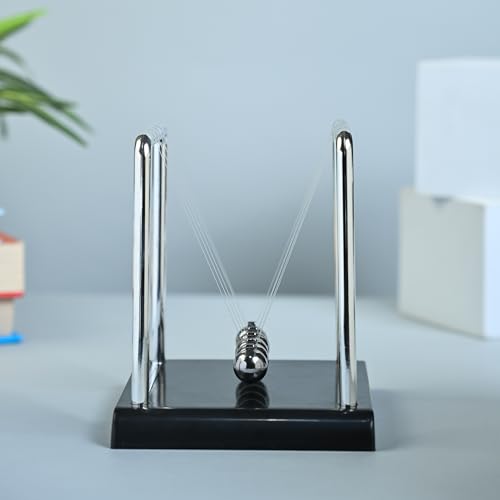 Image of ZAICUS Newton's Cradle Pendulum Ball - Classic Office Desk Decor Toy for Focus | Motion Physics Gadget | Gift for Science Lovers- 4 Inch