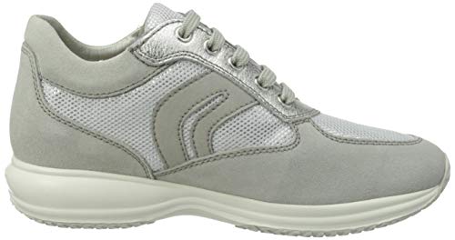 Geox D Happy C, Sneakers Donna, Grigio/Bianco (Lt