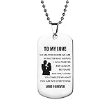 Dog Tag Necklace Gifts for Boyfriend Girlfriend Husband and Wife Jewelry Military Stainless Chains Air Force Pendants Daily, Birthday, Valentine's day Souvenir
