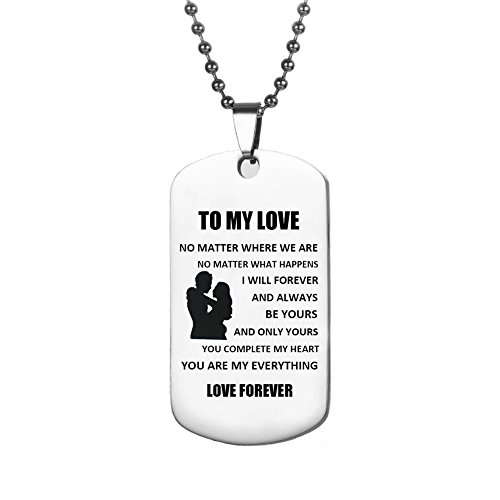Dog Tag Necklace Gifts for Boyfriend Girlfriend Husband and Wife Jewelry Military Stainless Chains Air Force Pendants Daily, Birthday, Valentine's Day Souvenir