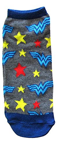 Dc Comics Wonder Woman Classic Juniors 5 Pack Low Cut Ankle Socks,Red/Blue,4-10 #TOP1