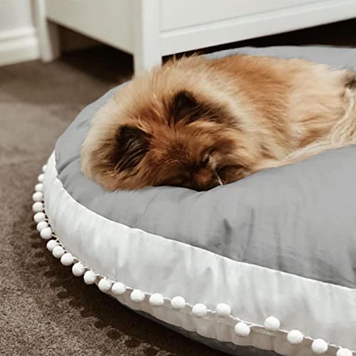 Large Floor Pillow Kids Cushion Seating, Round Kids Floor Cushions Seating For Children, Big Circle Pillow, Oversized Pillow Mat For Reading Nook Teepee Playroom Nursery Canopy, Grey #TOP2