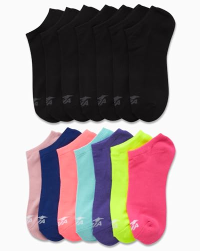 Image of Avia Womens No Show Socks - 14 Pack Soft Stretch Moisture Wicking Athletic Low Cut Socks for Women (Size 4-9, Extended: 9-12)