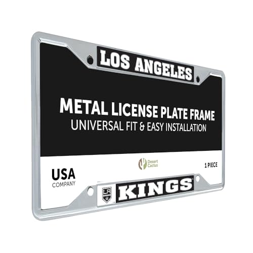 Desert Cactus Los Angeles LA Kings Car Accessories NHL Team National Hockey League Metal License Plate Frame and Tag Holder for Front or Rear of Car (Team Name)