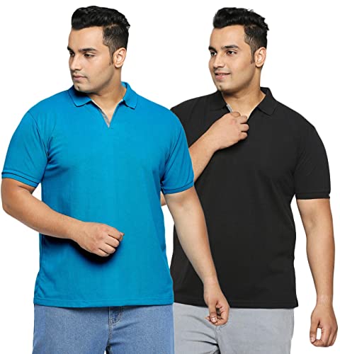 Image of Wear Your Opinion Men's Plus Size Half Sleeve Polo T-Shirt Combo (Set of 2)