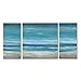 3Hdeko - Abstract Teal Coastal Decor Ocean Wall Art Aqua Blue Beach Picture Seascape Painting Prints on Canvas for Living Room Bedroom Kitchen Office Modern 3 Pieces Home Decoration
