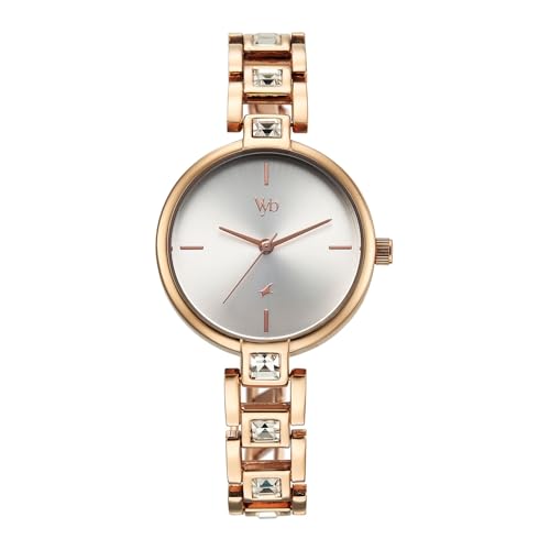 Fastrack Vyb Manifester Quartz Analog Silver Dial Rose Gold Alloy...