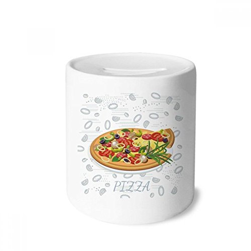 Tirelire céramique pizza pour ranger la monnaie éparpillée et sécuriser vos économies à la maison
