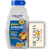 Equate Ultra Strength Antacid Chewable Tablets, 1000 mg Assorted Fruit Flavor, 72 Count + me Gusta Sticker