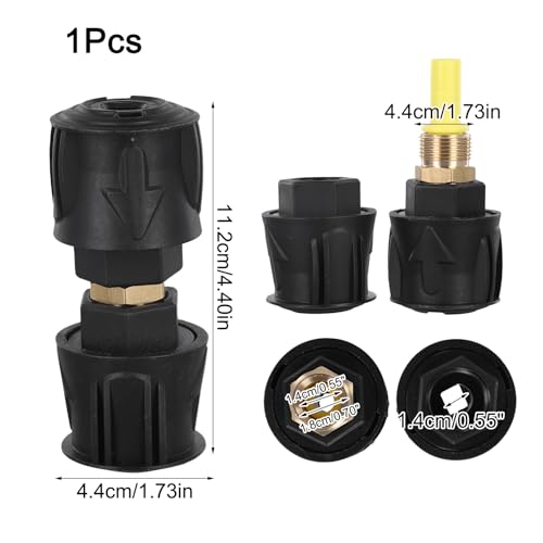 Lot de 2 adaptateurs de raccordement rapide M22 14 mm pour nettoyeur haute pression - Extension de connecteur de tuyau en plastique en aluminium - Noir – vue 2