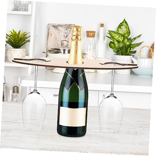 Soporte de vino de madera 3 piezas estilo kaki miniatura 7