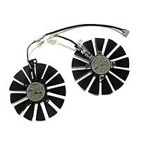 T129215SM Dual Fan Graphics Card Fans For ASUS RX580 RX570/470 4G GTX-1070Ti-8G GTX-1080Ti-P11G-GAMING ROG POSEIDON GTX1080TI CERBERUS GTX1070TI A8G GDDR Cards Cooling (100MM Diameter 28mmX28mm Pitch)