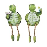 Novelty Shelf Sitters with Dangling Legs for Home décor (Set of 2 Turtles)