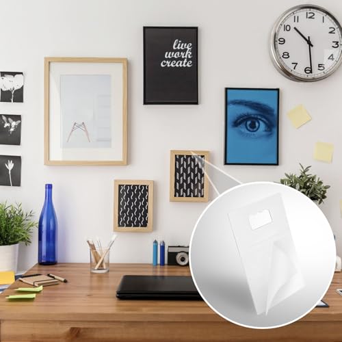 Image of 100 PCS Adhesive Picture Hangers, Foam Board Hanger, Plastic Frame Hooks, No Nail Transparent